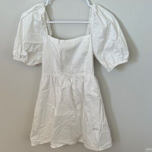 White Puff Sleeve Dress